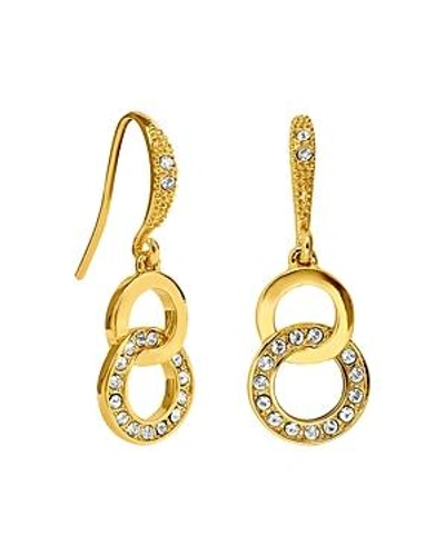 Adore Interlocking Pave Rings Drop Earrings In Gold