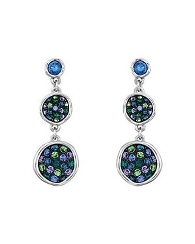 Adore Pave Crystal Double Drop Earrings In Blue