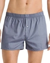 Hanro Fancy Cotton Boxers In Gray/blue