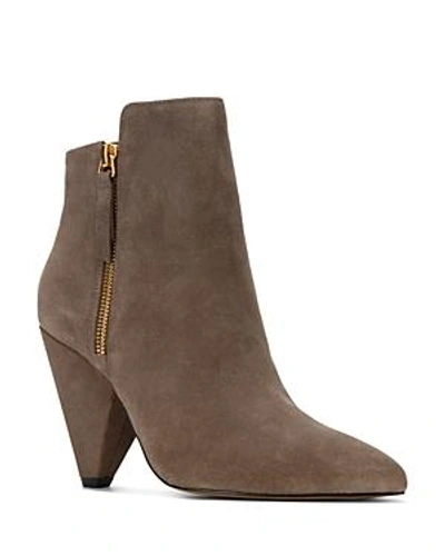 Kenneth Cole Women's Galway Pointed Toe Double Zip Booties In Dark Taupe