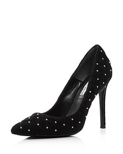 Charles David Women's Castle Pointed Toe Studded Suede High-heel Pumps In Black Suede