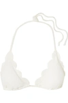 Marysia Broadway Scallop-edged Triangle Bikini Top In White