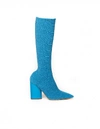 YEEZY AQUA KNEE-HIGH KNIT SOCK BOOTS,YZ6070.253/AQUA