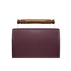 AEVHA LONDON Helve Clutch In Mulberry With Wooden Handle