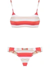 Amir Slama Striped Bikini Set In Red