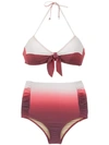 AMIR SLAMA AMIR SLAMA GRADIENT BIKINI SET - 红色