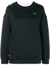 Puma Sheer Panel Sweatshirt - Black In Black