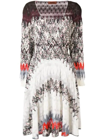 Missoni Knitted Wrap-effect Dress In White