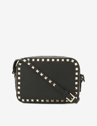 Valentino Garavani Rockstud Leather Cross-body Camera Bag In Black