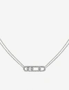 MESSIKA MESSIKA WOMENS WHITE MOVE PAVÉ 18CT WHITE-GOLD AND DIAMOND NECKLACE,10025185