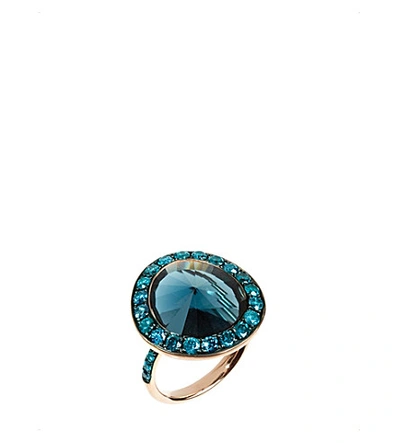 Annoushka Dusty Diamonds 18ct Rose-gold Topaz And Diamond Ring In Stone