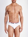 Moschino Pack Of Two Tape Regular-fit Stretch-cotton Briefs In White