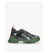 GUCCI FLASHTREK LEATHER AND CANVAS TRAINERS