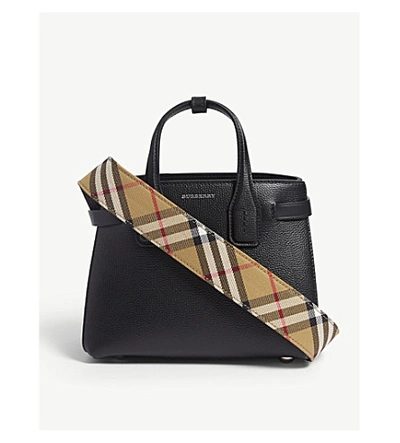 Burberry Small Banner Tote In Black