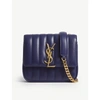 SAINT LAURENT DARK BLUE MONOGRAM VICKY LEATHER CROSS-BODY BAG