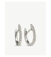 ANNOUSHKA 18CT WHITE GOLD AND DIAMOND ECLIPSE FINE HOOP EARRINGS,10612060
