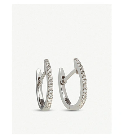 Annoushka 18ct White Gold Eclipse Diamond Fine Hoop Earrings