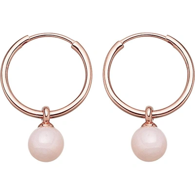 Astley Clarke Vera Rose-gold Vermeil & Pink Opal Drop Hoop Earrings
