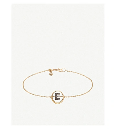 Annoushka 18ct Yellow Gold And Diamond Initial E Bracelet