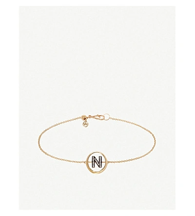Annoushka 18ct Yellow Gold And Diamond Initial N Bracelet