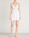 Eberjey Sweet Heart The Classic Lace-trimmed Printed Stretch-modal Chemise In White