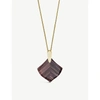 KENDRA SCOTT AISLINN 14CT YELLOW-GOLD PLATING AND BROWN DUSTED GLASS STONE NECKLACE