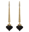 ANNOUSHKA TOUCH WOOD 18CT YELLOW GOLD, DIAMOND AND EBONY DROP EARRINGS,86160834