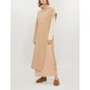 ROSETTA GETTY ASYMMETRIC RIBBED CASHMERE PONCHO