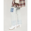 AMBUSH NOBO HIGH-RISE PATCHWORK STRAIGHT-LEG JEANS