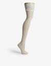 FALKE FALKE WOMEN'S 2059 OFFWHITE SEIDENGLATT 15 KNITTED STOCKINGS,11129448