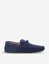 TOD'S TODS MENS BLUE GOMMINO HEAVEN SUEDE DRIVING SHOES,20415679