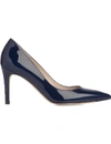 LK BENNETT LK BENNETT WOMEN'S BLU-NAVY FLORET PATENT-LEATHER COURTS,524-10018-FLORETSHOESNAVY