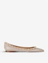 VALENTINO GARAVANI ROCKSTUD PATENT-LEATHER FLATS,40568843