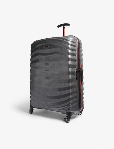 Samsonite Lite-shock Sport Hardshell Spinner Suitcase 75cm In Eclipse Grey/red