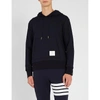 THOM BROWNE Striped long-sleeved cotton-jersey hoody
