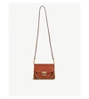 Givenchy Gv3 Medium Leather And Suede Shoulder Bag In Chestnut/gold