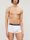 EMPORIO ARMANI EMPORIO ARMANI MENS WHITE/BLACK/GREY PACK OF THREE LOGO SLIM-FIT COTTON BRIEFS,43258512