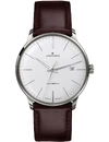 JUNGHANS JUNGHANS 027/4310.00 MEISTER CLASSIC STAINLESS STEEL AND LEATHER WATCH, MENS, SILVER,759-10001-027431000