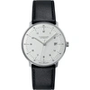 JUNGHANS 027/4700.04 MAX BILL LEATHER AND STAINLESS STEEL AUTOMATIC WATCH,759-10001-027470000