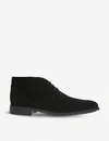 Tod's Lace-up Suede Chukka Boots With Rubber Bottom In Black