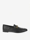 GUCCI GUCCI MENS BLACK BRIXTON COLLAPSIBLE LEATHER LOAFERS,60855473