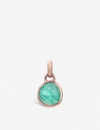 Monica Vinader Siren Mini 18ct Rose-gold Vermeil And Amazonite Bezel Pendant In Green