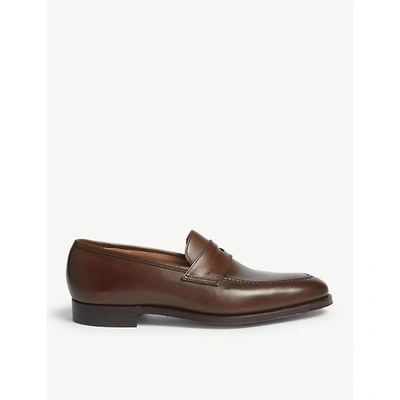 Crockett & Jones Sydney Leather Penny Loafers In Brown