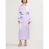 Michael Lo Sordo Belted Silk-satin Trench Coat In Lilac