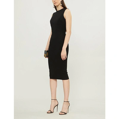 Alex Perry Zip-up Woven Dress In Black