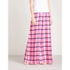 PAPER LONDON BOXER CHECKED WIDE-LEG SILK-TWILL TROUSERS