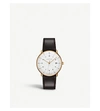 JUNGHANS 041787200 MAX BILL STAINLESS STEEL AND LEATHER WATCH,757-10001-041787200