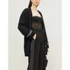 Off-white Oversized Intarsia Wool-blend Cardigan In Black White