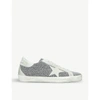 GOLDEN GOOSE SUPERSTAR G85 CRYSTAL AND LEATHER TRAINERS