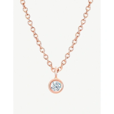 De Beers My First  One Diamond Rose Gold Pendant Necklace